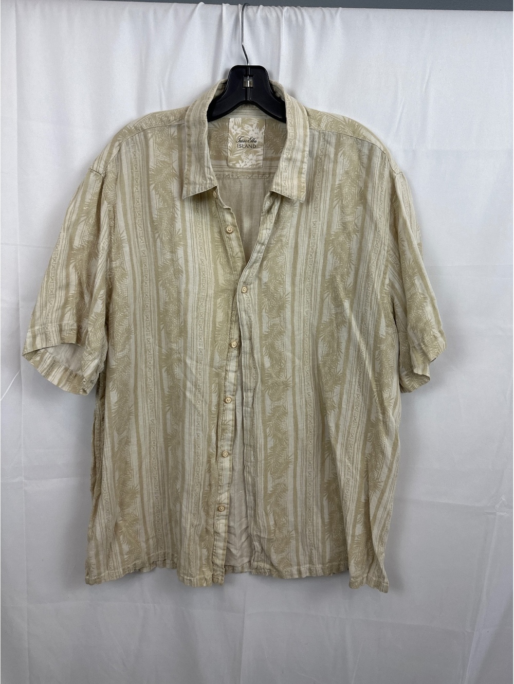 Tasso Elba Island Men's XXL Beige Silk Linen Blend SS